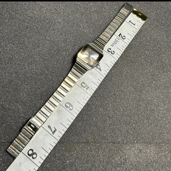 Rumours Ladies Squared Tank Style Silver/Gold Tone Quartz Watch Working - Picture 7 of 9